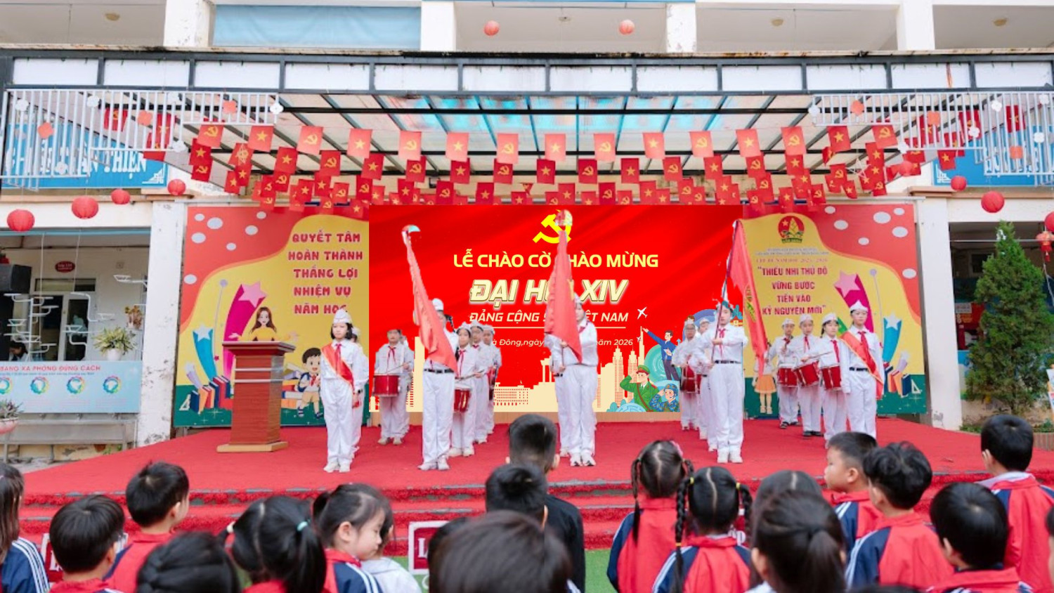 TRƯỜNG TIỂU HỌC TRẦN ĐĂNG NINH CHÀO MỪNG ĐẠI HỘI ĐẠI BIỂU TOÀN QUỐC LẦN THỨ XIV CỦA ĐẢNG. CHÚC ĐẠI HỘI THÀNH CÔNG RỰC RỠ